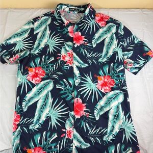 SHEIN Navy Floral Men's Shirt